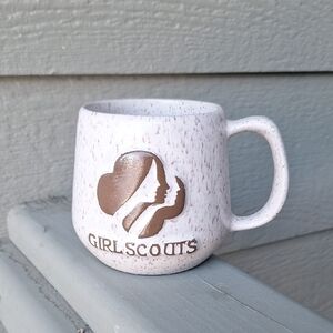 Vintage Girl Scouts speckle mug Onion River Pottery
